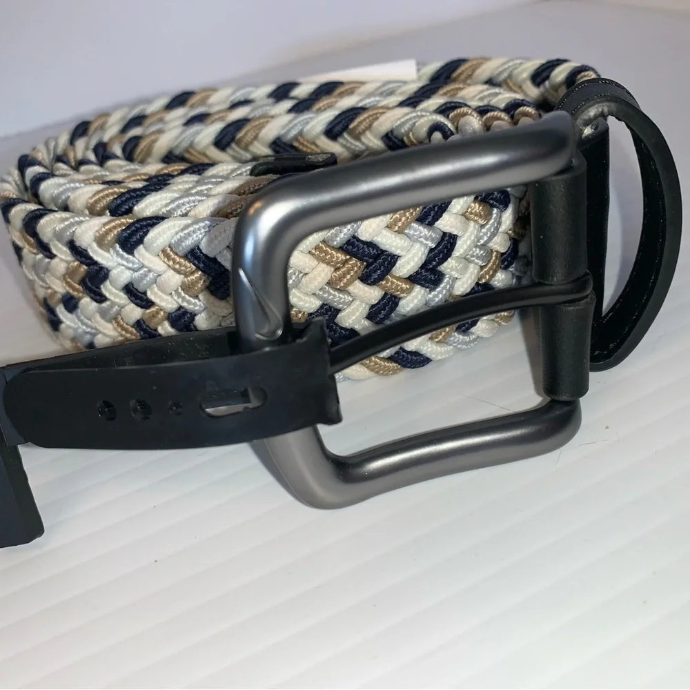 Nike Men’s Belt Woven Stretch Size XL (42-44) Navy / White / Grey / Black NWT